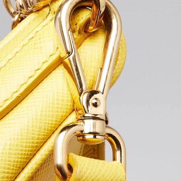 Prada Sole Yellow Saffiano Leather 2005 Re-Edition Shoulder Bag 1BH204 - Picture 5 of 12